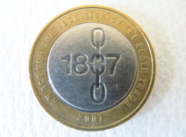 奴隷貿易禁止200年記念の硬貨