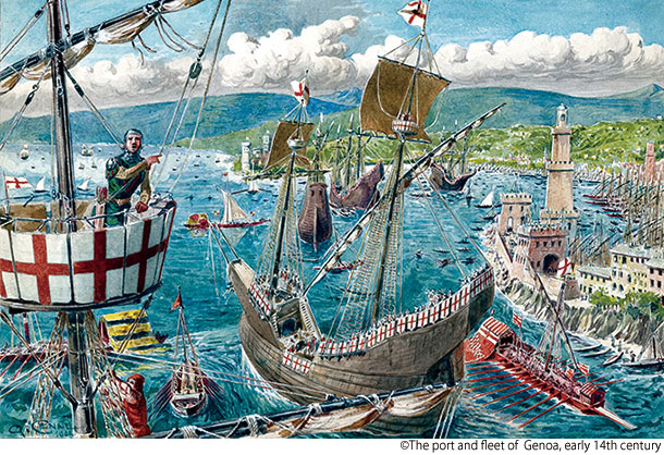 14世紀初めのジェノヴァ艦隊を描いた作品