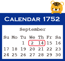 イングランドの1752年9月の暦
