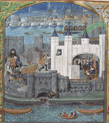 オルレアン公が幽閉されたロンドン塔の川岸に聖トマス塔
