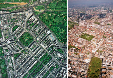 ロンドンの超高級住宅地、ベルグレイビアの航空写真