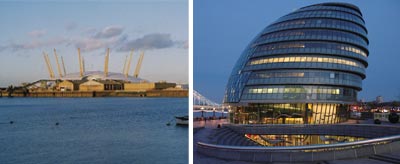 ミレニアム・ドームとロンドン市庁舎