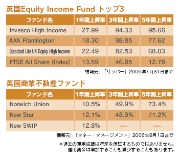 英国Equity Income Fund トップ3