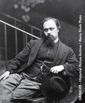 1863年のダンテ・ガブリエル・ロセッティ。撮影はルイス・キャロルの名で知られるC・L・ドジソン