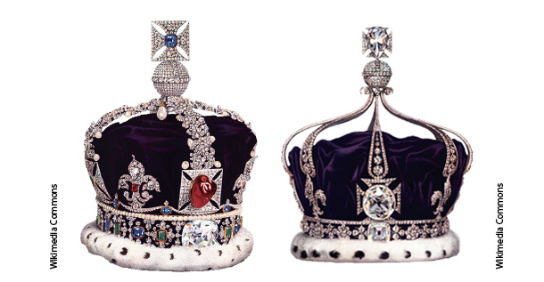 大英帝国王冠（写真左）メアリー女王王冠（同右）