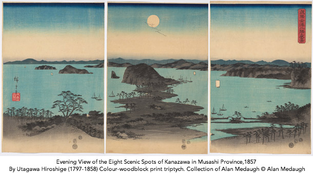 武陽金沢八勝夜景（雪月花之内 月） 1857年
