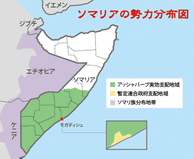 ソマリアの勢力分布図