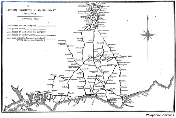 1920年代、ロンドン郊外、南部に延びる鉄道の路線